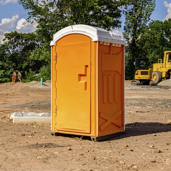 how often are the porta potties cleaned and serviced during a rental period in Yale